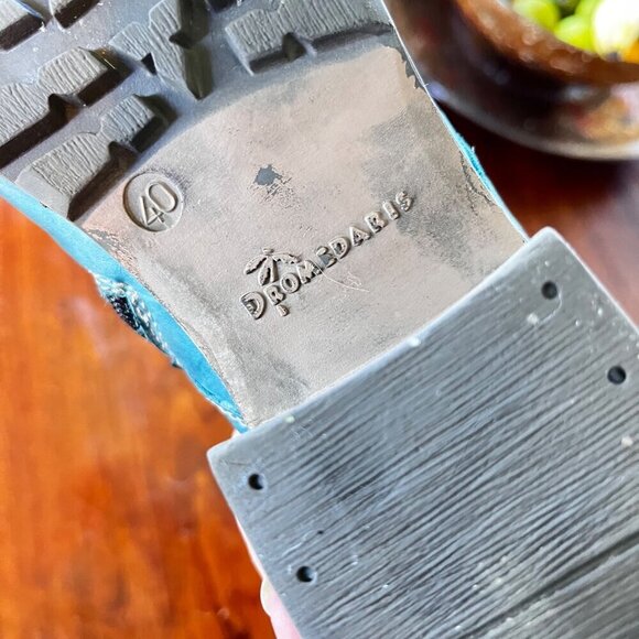 Dromedaris Women's Leather & Suede Ankle Boots -‎ Blue Size 40 - Picture 7 of 11